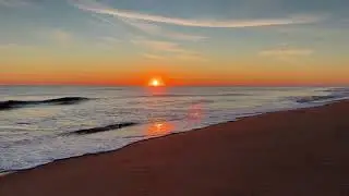10 minutes of winter beach sunrise, peaceful wave sounds, Outer Cape Cod  