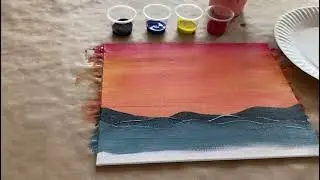 Crafts from The Cove 2021 Poolside Paintings with Miss Meghan SUNSET MOUNTAIN Level 1