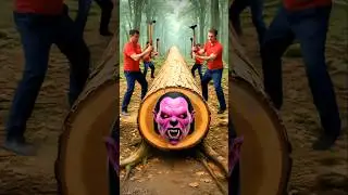 Rescue horror from giant log😳 #shorts #animals #funny #horror #ai