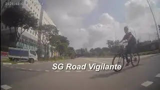 8mar2025 Sembawang drive cyclist fail to conform to red light signal nearly crash into cambike