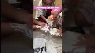 😳Caught Making Slime on the FLOOR- Part 2@Nishaandfam#slime #garzacrew #nishaandfam