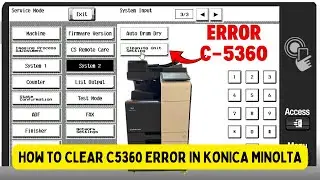 HOW TO CLEAR C5360 ERROR CODE IN KONICA MINOLTA 367 , 287 , 227 , C258,C368 C458 C568 ETC#subscribe