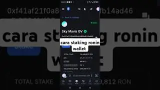 cara staking di ronin wallet #staking #ronin