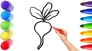 How To Draw cute beetroot  Drawing, Painting & Coloring For Kids and Toddlers_🌈🎨