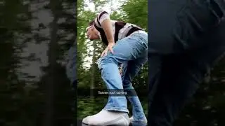 Roof surfing with socks on
