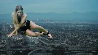 Mega Giantess Stefanie takes a seat