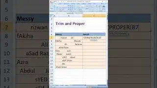 Remove Excess space in Excel #exceltrim #excelproper