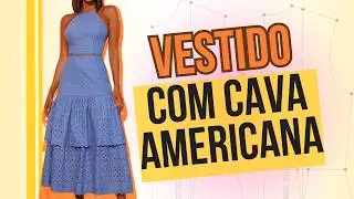 VESTIDO CAVA AMERICANA E SAIA COM BABADO MUITO FÁCIL