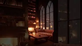Sleep Piano Music (No Talking) 🔥 Fireplace Ambience + Snow Outside Window ❄️ Deep Sleep 10 Hours