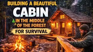 Building a Beautiful Cabin in the Middle of the Forest 🌲 | Survival Living Off-Grid