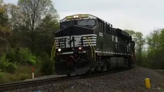 NS 35Q Manifest Freight East off the B line at Powell (Manassas) with ES44AC leader - April 17, 2017