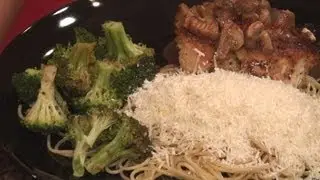 4. Chicken Marsala, Spaghetti with Browned Butter, Broccoli & Classic Garlic Bread