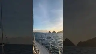 El Arco de Cabo San Lucas at sunset from the water.