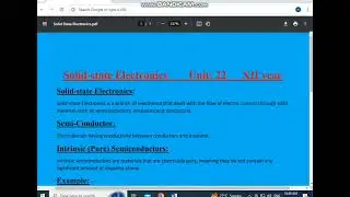 solid-state electronics | Lec 1| Chap 22 | 2nd year physics