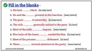 Fill in the blanks with correct form of verbs | Choose the correct form of verbs |Fill in the blanks