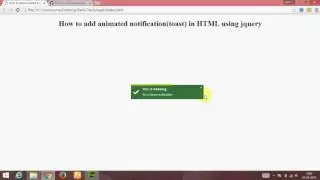 [English] Make animated notification(toast) in html using jquery