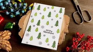 Create A Simple Background Using Small Stamps | Christmas Cards 2022