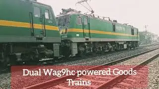 Wag12B+Dual Wag9hc powered Goods Trains/ExploringmycountryIndia/Indian Railways/Train Videos/Travel 