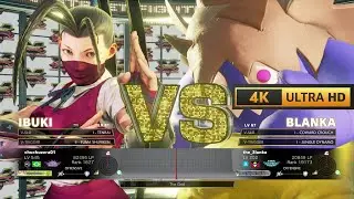 Ibuki (Grand Master) vs Blanka (Super Diamond) | Street Fighter V CE | 4K 60Fps Gameplay