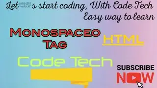 Monospaceo Tag in Html code on notepad with Output✌️।। by Code Tech