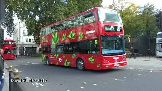 Buses in London September 2017: Trafalgar Square & Marble Arch