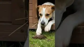 The dog's funny reaction to the slug!😂 Hilarious pet encounter caught on camera