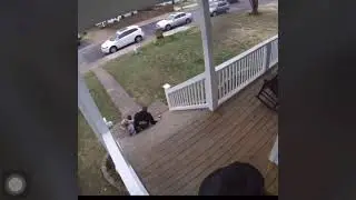 Doorbell camera catches couple falling down the stairs!!!