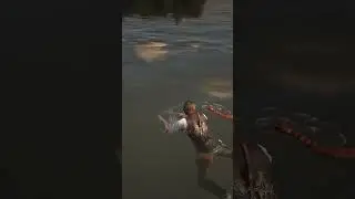 What happens if Arthur Morgan swims near a snake? #youtubeshorts #reddeadredemtion2 #arthurmorgan