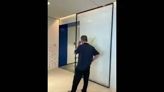 New installed automatic sliding door project, linear magnetic drive sliding door mechanism.
