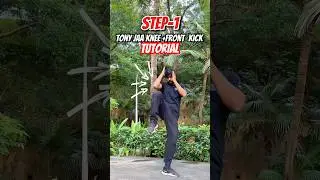 Tony Jaa Knee block + front kick tutorial 🥋💥 #tonyjaa #kicks #viral #trending #shotrs #muaythai