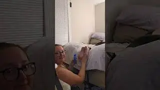 Tickling his feet before and after using baby oil