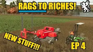 NEW MOVER, WINDROWER AND BALER!! - Rags to Riches - FS25 Timelapse - EP4