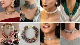 Partywear necklaces with names || Types of choker necklace for girls || #necklace #party #indian