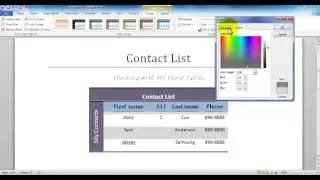 Working with MS Word tables - Table Design Tab options