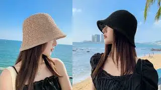 WITHMOONS Reversible Crochet Bucket Hat Double Side Wear Summer Travel Beach Packable Fisherman Hat