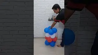 How to make a balloon tower without stand | #shorts #ytshorts