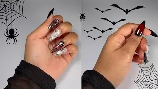 ASMR Blood, Velvet, and Vibes 🩸 🖤 | nail tutorial, Soft Gel , nail art