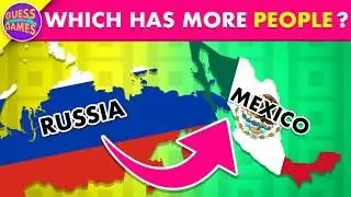 🌍 Can You Guess the Bigger Population? Challenge Your Friends Now! 👀 #quiz #population