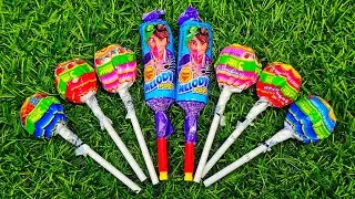 Satisfying video Asmr lollipops candy and chocolate gummy candy and unboxing video Asmr