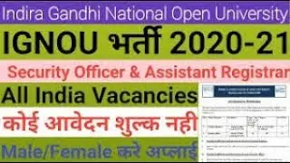 Asst. Registrar Jobs in IGNOU