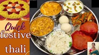 Veg Festive thali|| Jeera rice,chana dal tadka, paneer, beetroot puri,chips, kesar pista srikhand 