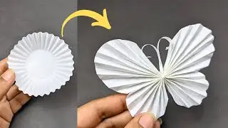 Cupcake liner Flowers | Butterfly Craft | Origami Flower | Flower Making with Paper