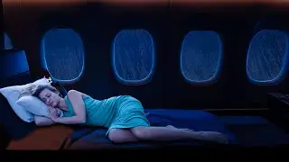🔴 Forte pioggia sul vetro del finestrino dell'aereo ✈️| Dormi nel lusso a bordo del tuo jet privato