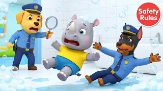 Slippery Floor Danger! 🛁 Little Rhino&rsquo;s Bathroom Fall | Sheriff Labrador Police Rescue