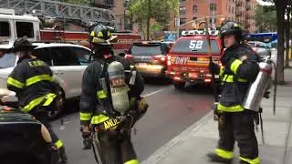 FDNY Engine 273 & Ladder 129 Spare responding & on scene of a class 3 alarm