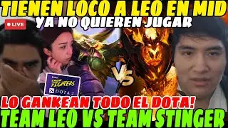 😲Gankean Todo el dota a Leostyle, Lo tienen loco, TEAM LEO vs TEAM STINGER😲| PREVIAS a la BITEL😲