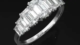 Emerald Cut White Gold Diamond Ring With Hidden Diamonds - Brynlee