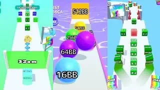 Jelly Run 2048 [ Normal Mode vs Infinity Mode : 2048h vs 128AW ] vs Ball Run 2048 Infinity 512BG 😎👍