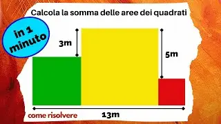 😃 Puoi calcolare la SOMMA delle AREE dei QUADRATI in 1 MINUTO? ☑