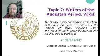 Dr Martin Brady on Virgil Eclogue 6: Song of Silenus (CAIT Topic 7)